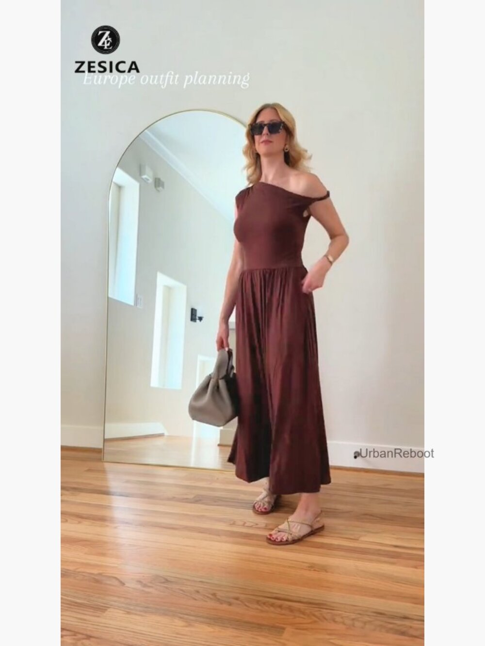 Sleeveless One Shoulder Maxi Dress with Pockets - Picture 7 of 7